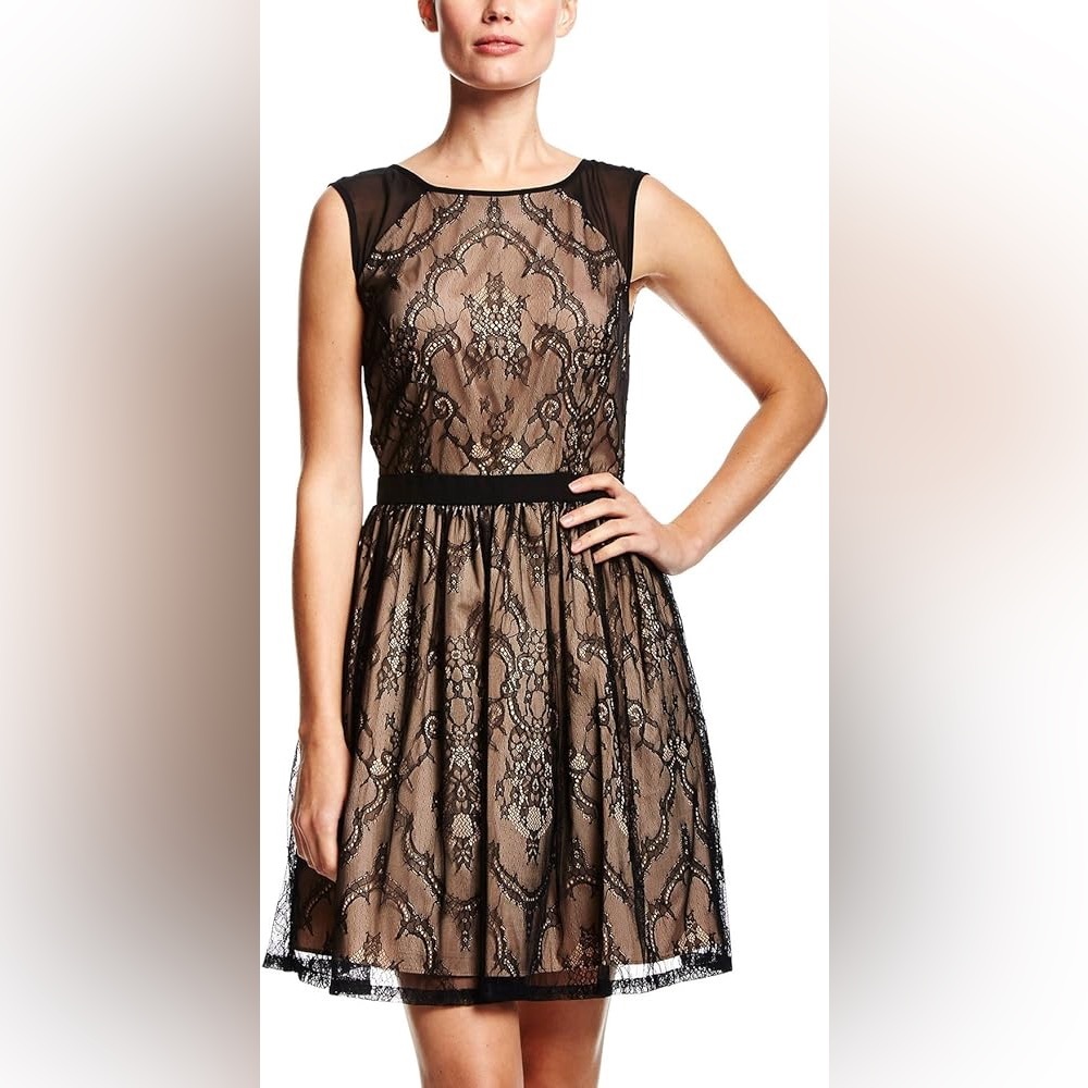 Aidan Mattox Cap Sleeve Lace Dress Size 12